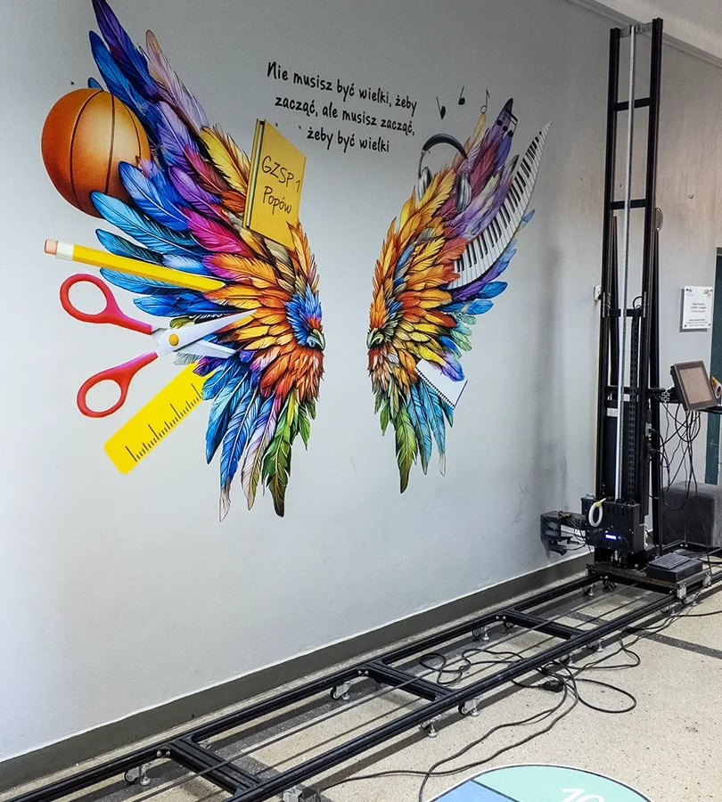 Druk ścienny Popów – realizacja GZSP Popów 3