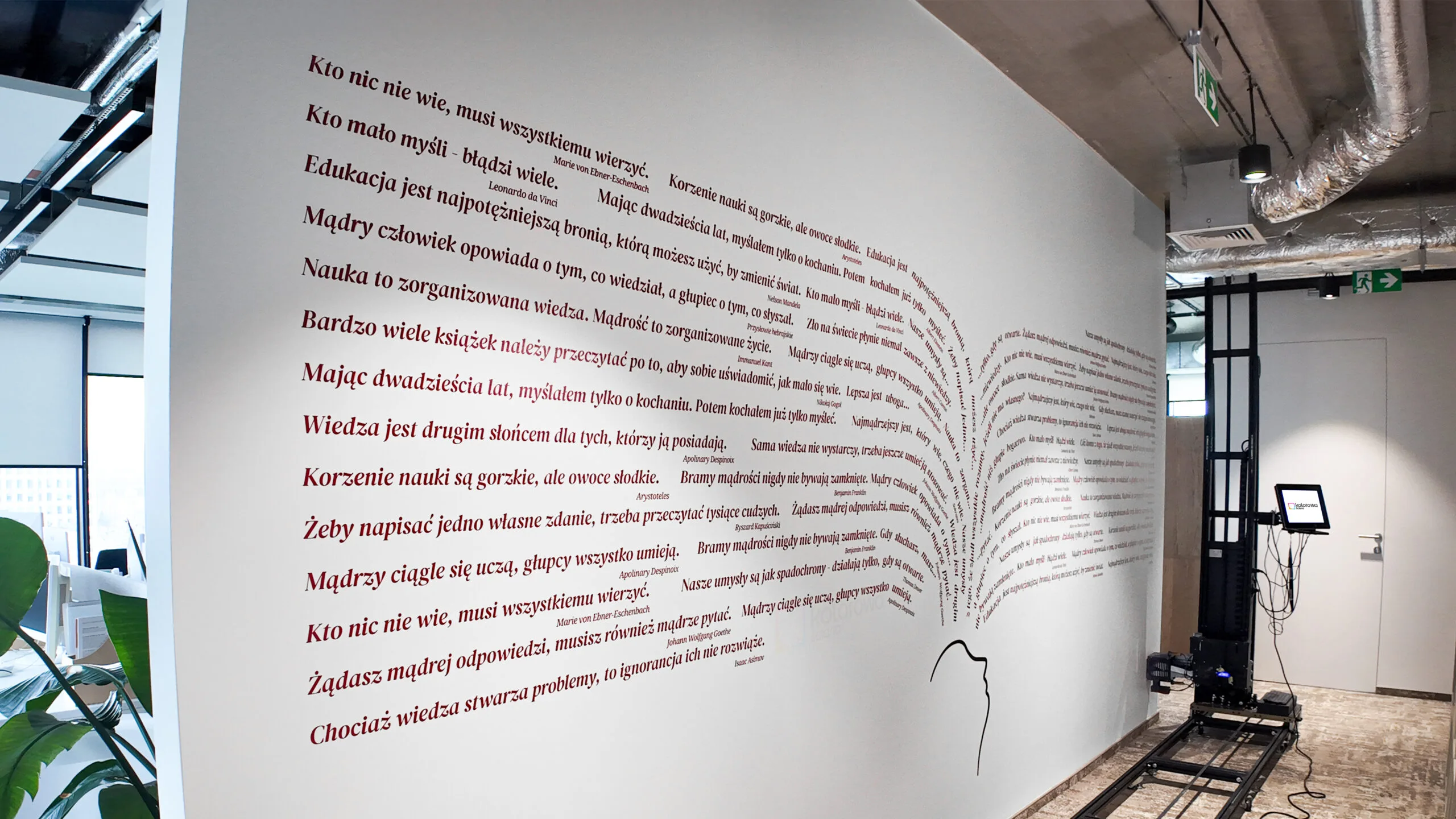 druk na ścianie, cytaty, drukowanie na ścianach