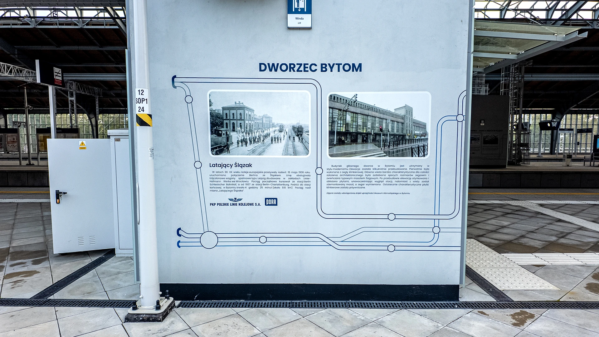 Druk ścienny na dworcu PKP Bytom