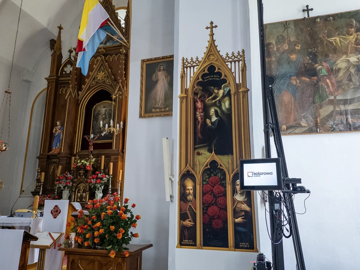 Druk ścienny Cielętniki – realizacja Parafia Cielętniki