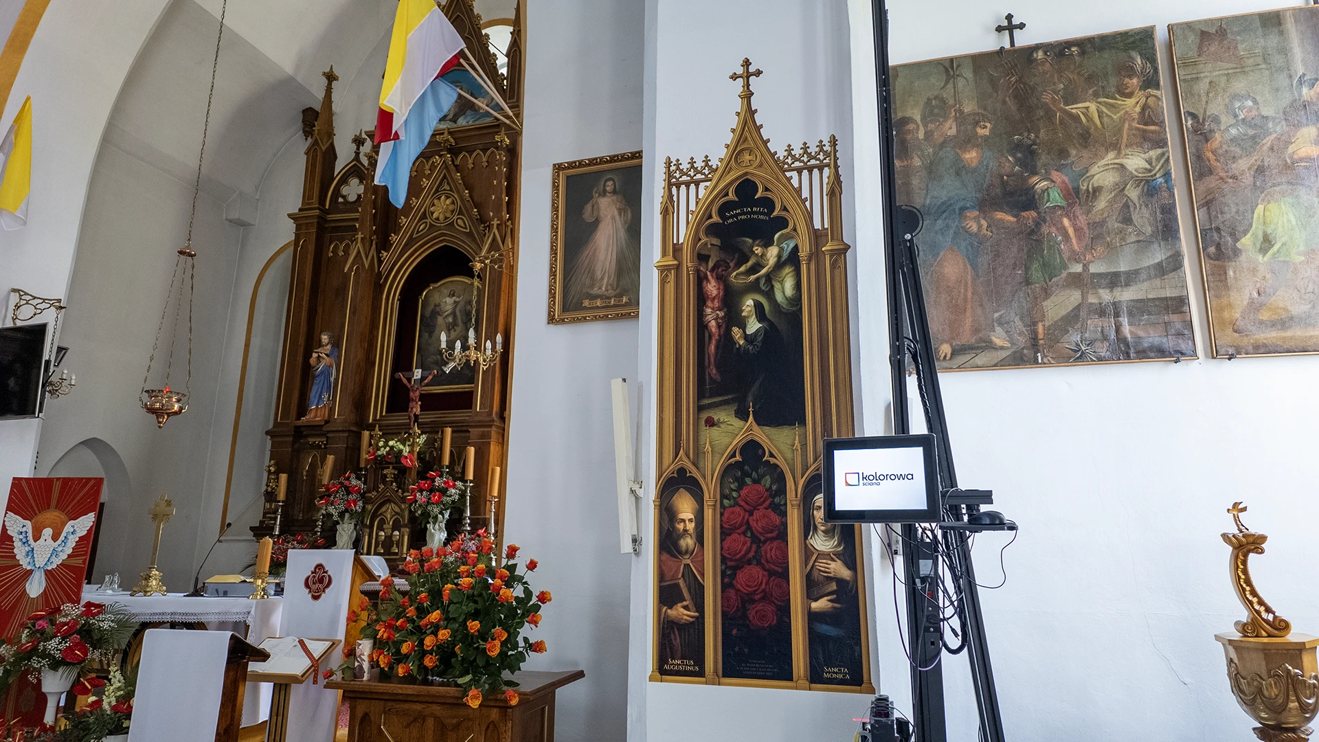 Druk ścienny Cielętniki – realizacja Parafia Cielętniki