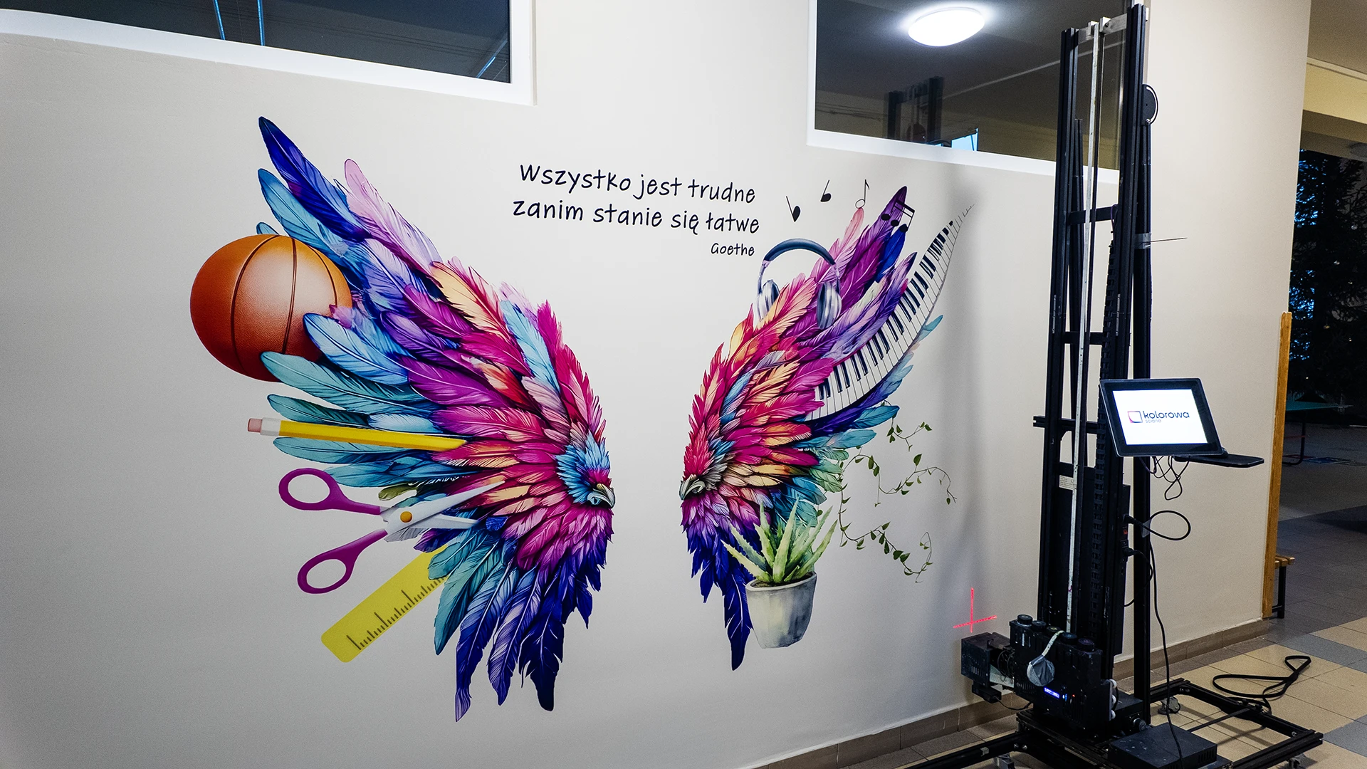 Druk ścienny Osiek – realizacja Szkoła w Osieku