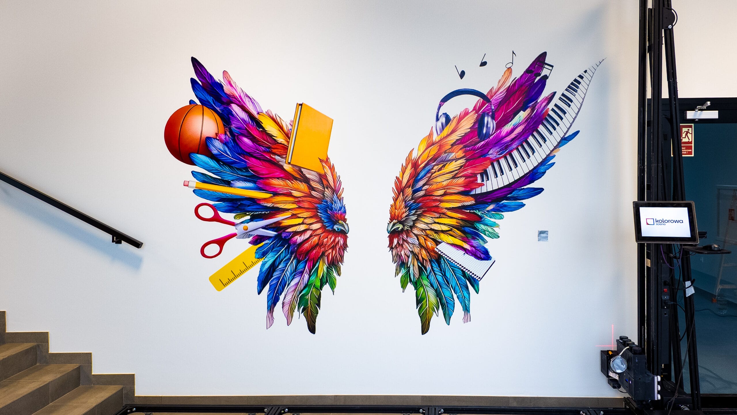 Druk ścienny Rybno – realizacja Szkoła podstawowa w Rybnie