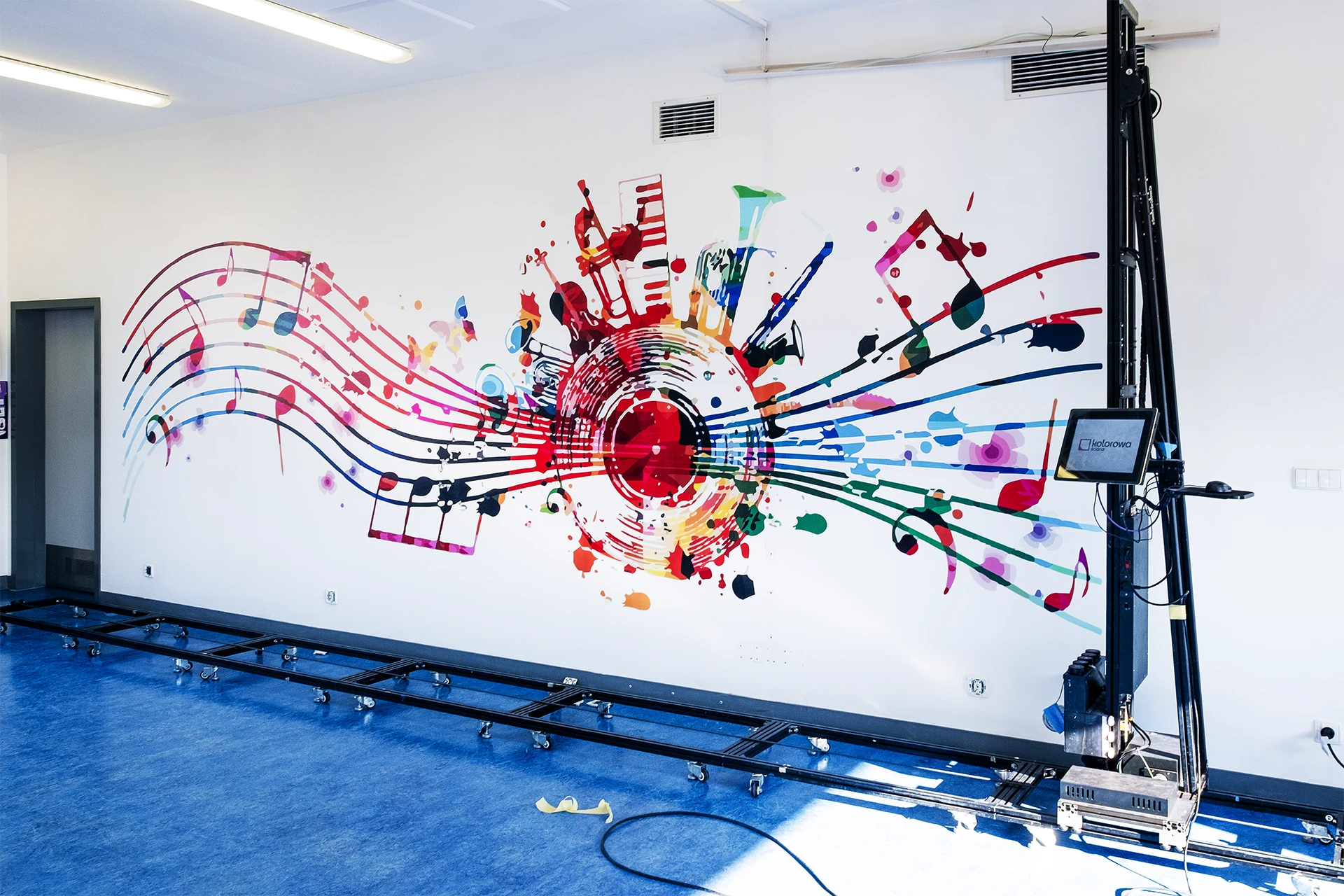 Druk ścienny Kamionki – realizacja Kamionki szkoła 2