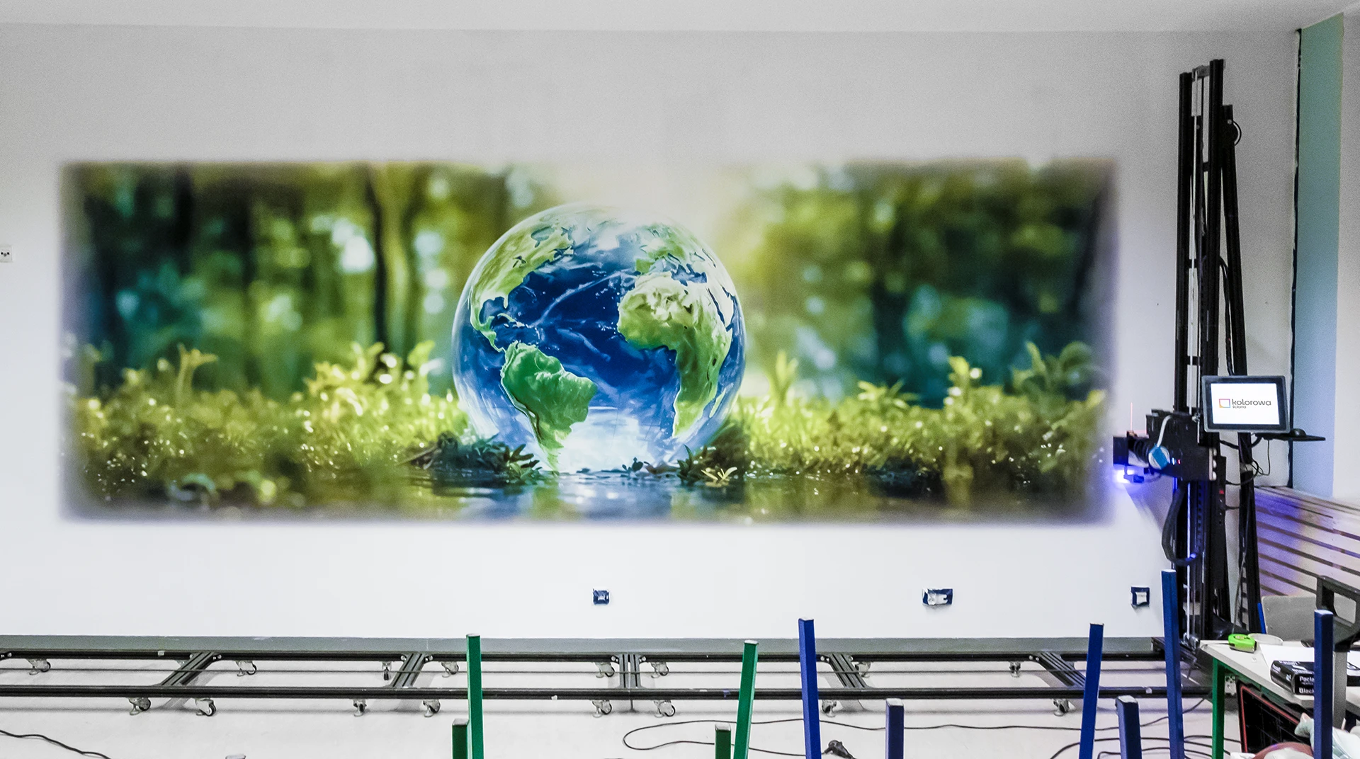 Druk ścienny Kamionki – realizacja Kamionki szkoła 1